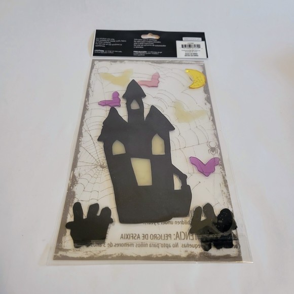 Halloween Haunted House Gel Window Clings. New In Packaging. - Picture 2 of 4